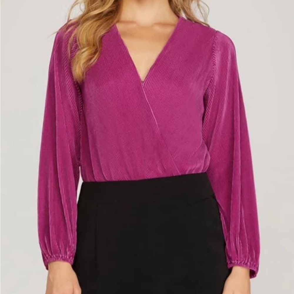Fuchsia bodysuit blouse